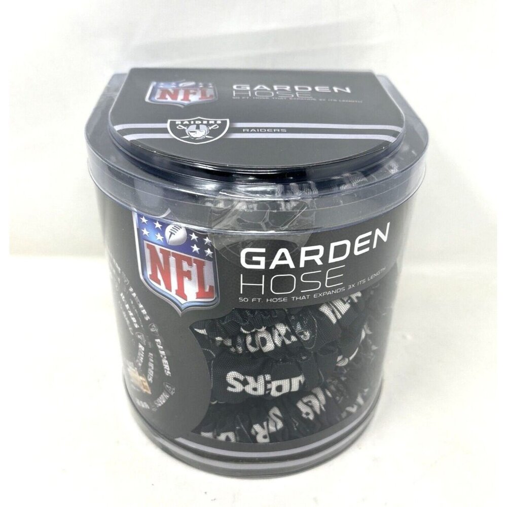 Las Vegas Raiders Expandable Garden Hose 3/4-in x 50-ft Duty Kink Free Woven